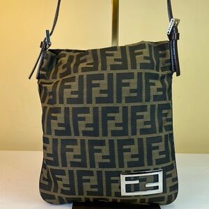 Fendi Black and Brown Monogram Crossbody Bag